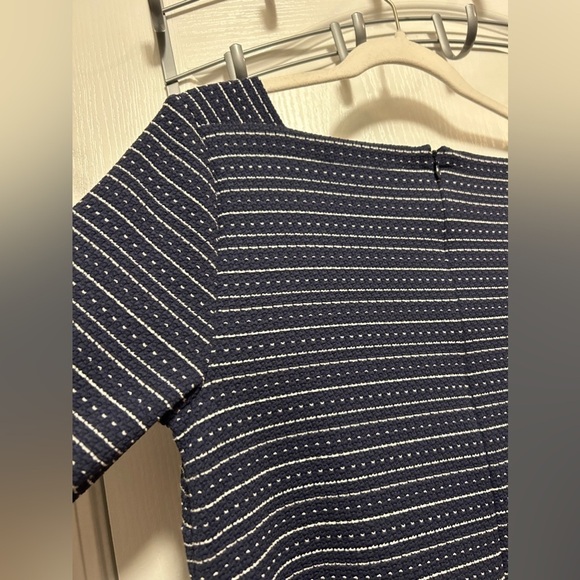 Ann Taylor Loft mini shift Dress women’s S blue white preppy coastal grandma - Picture 15 of 16